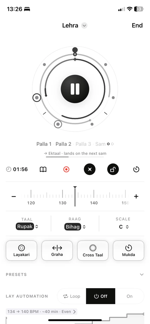 Farmaish tihai guide in Rupak with three pallas and two attempt indicators